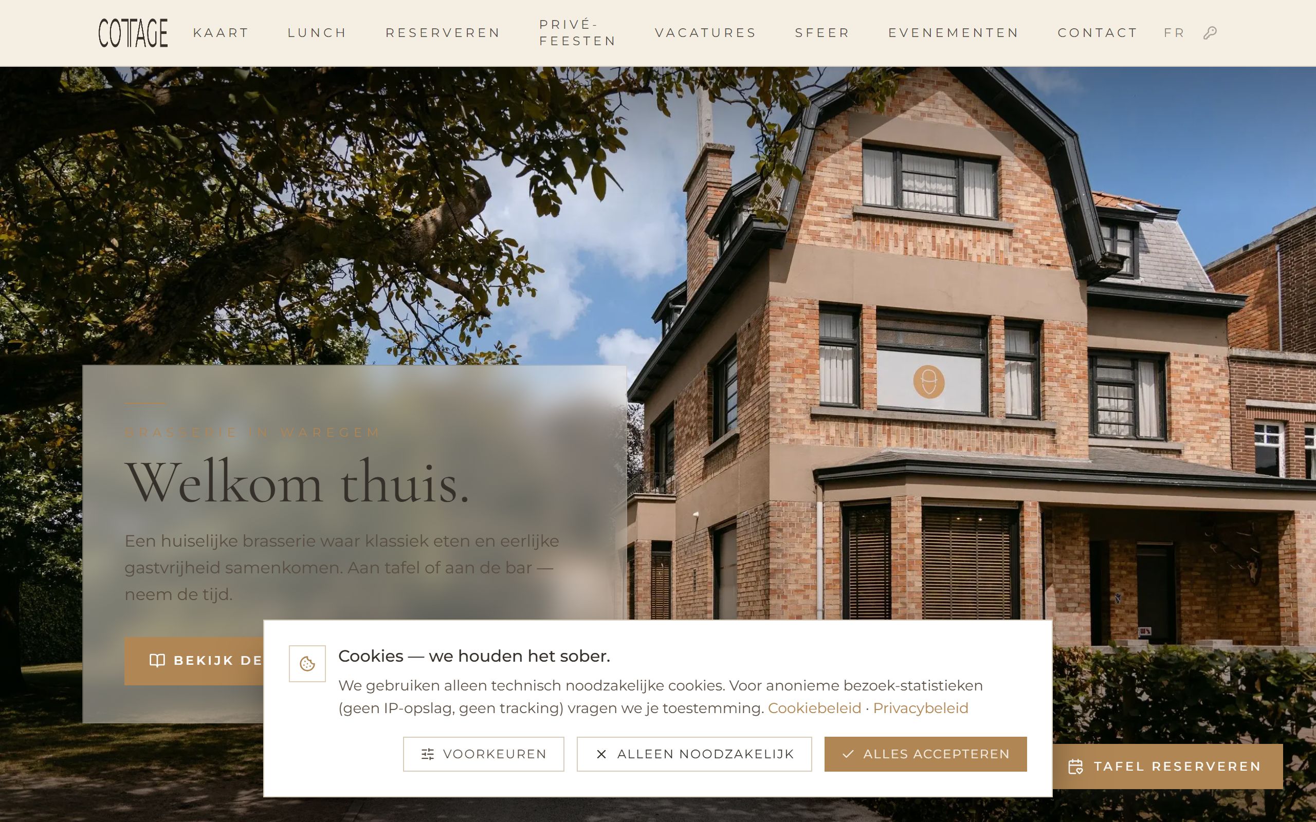 Cottage Waregem — echte voorpagina